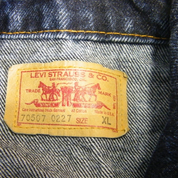 Levis Mens Blue Denim Trucker Jacket XL - Picture 3 of 4